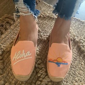 Aloha Hawaii Soludos Platform Espadrille Slip Ons